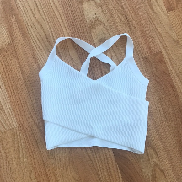Zara Tops - White bandage crop top